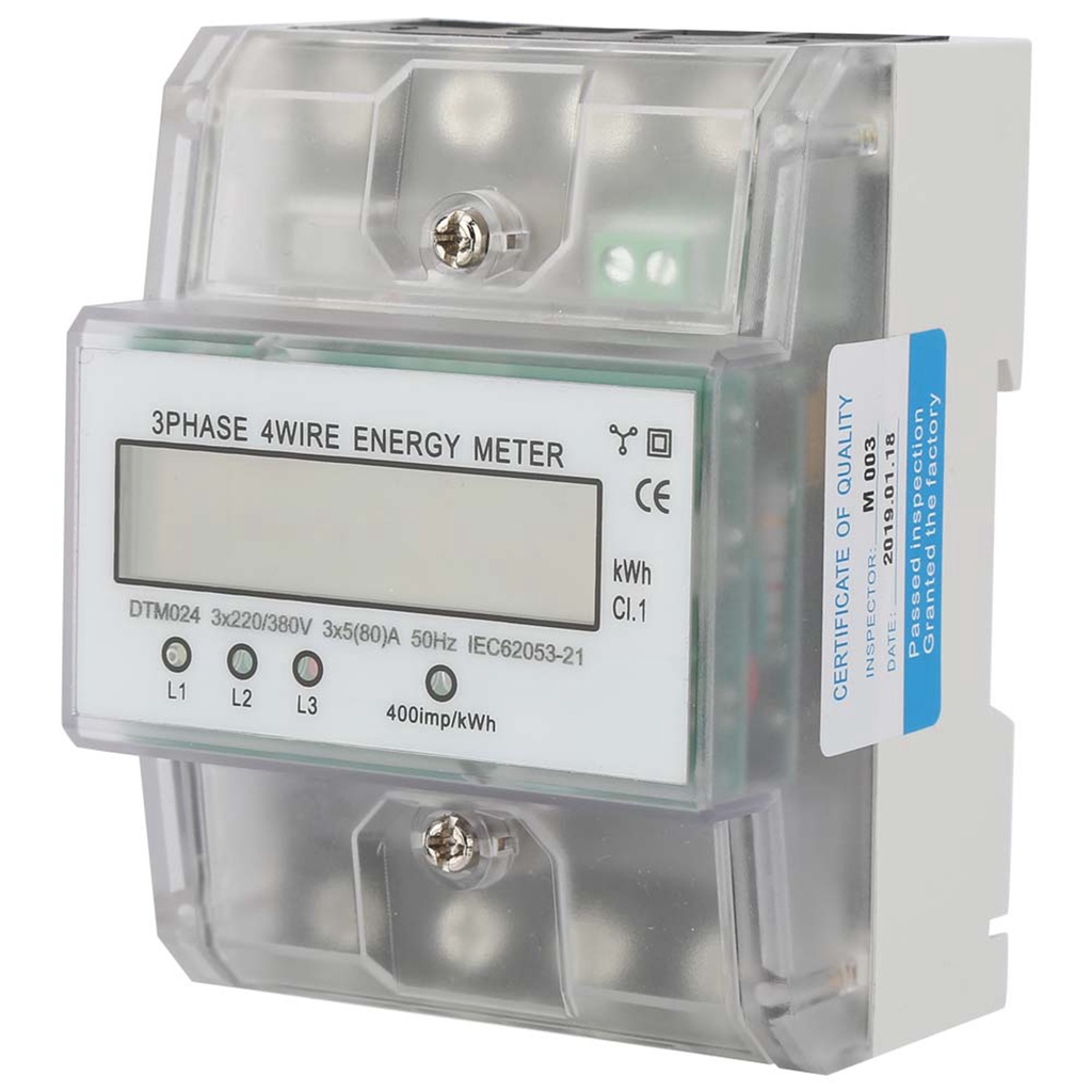 220/380V 5-80A Energy Consumption Digital Electric Power Meter 3 Phase 4P KWh Meter with LCD 3 Phase