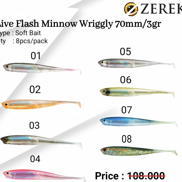 UMPAN LURE ZEREK LIVE FLASH MINNOW 3 5 9 15 GR