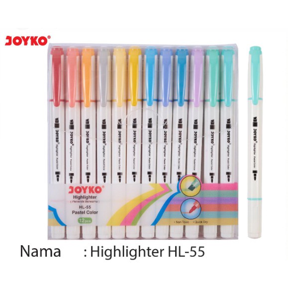 

Terlaris Highlighter Joyko Hl-55 (12 Warna)