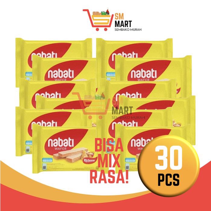 

[ISI 30 PCS] WAFER NABATI KEJU 30 PCS NABATI COKLAT 30 PCS SETENGAH DUS ECER 2000