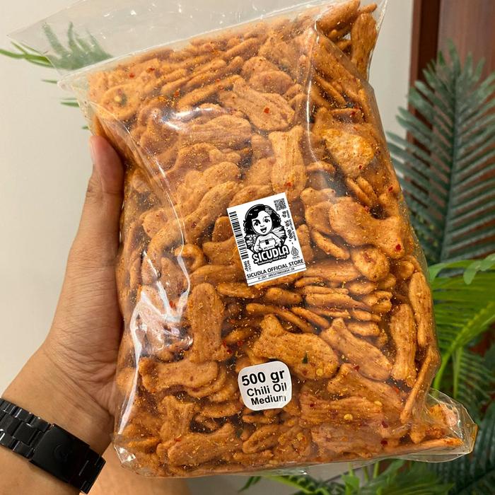 

500gram - SiCudla SEBLAK KERUPUK IKAN - PEDAS CHILI OIL - BUMBU LEKOH SUPER PEDAS