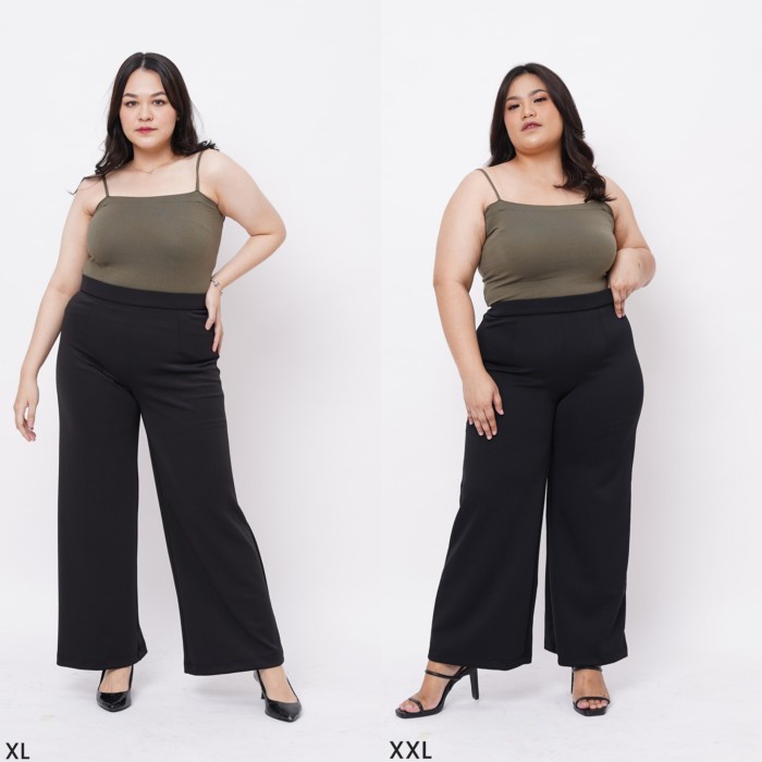 BIG SIZE JUMBO HIGH WAIST CULLOTES PANTS CELANA PANJANG WANITA SCUBA