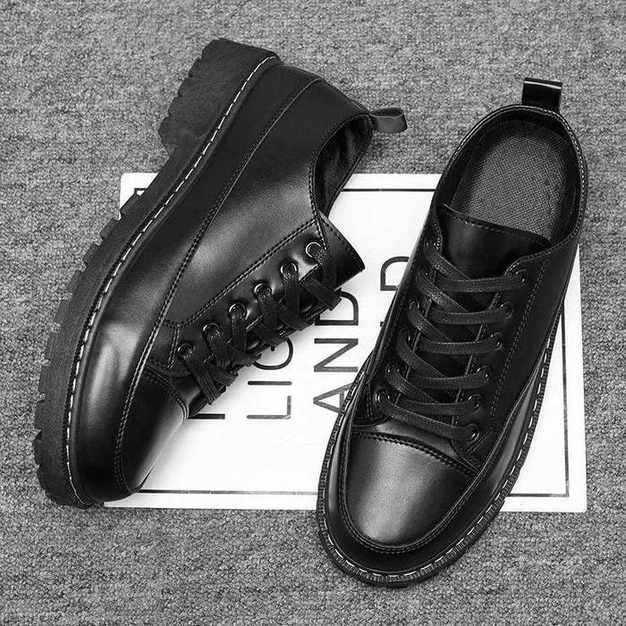 Diskon Sepatu Kerja Hitam Formal Pria Docmart Original Pantofel Karet Tali Kickers Shoes Packing
