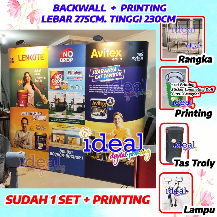 

Backwall Backdrop pop up spider portable bongkar pasang