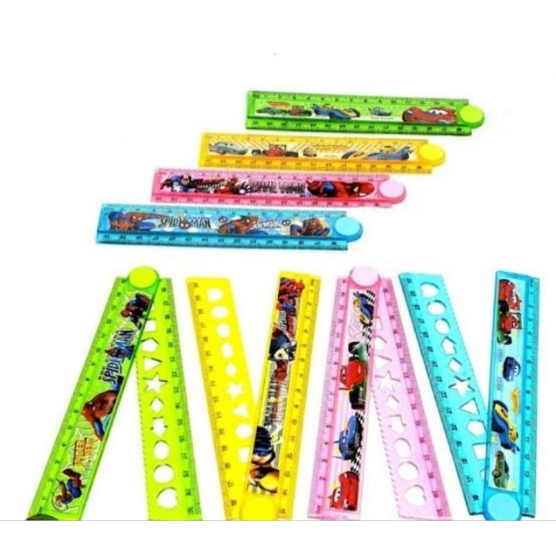 

(40pcs) mistar lipat karakter 30cm perbox