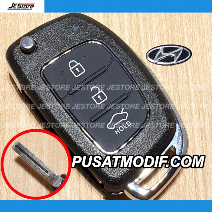 TERBARU HYUNDAI CASING KUNCI 3BTN ((DATAR TENGAH)) TUCSON SANTA FE RUMAH KUNCI
