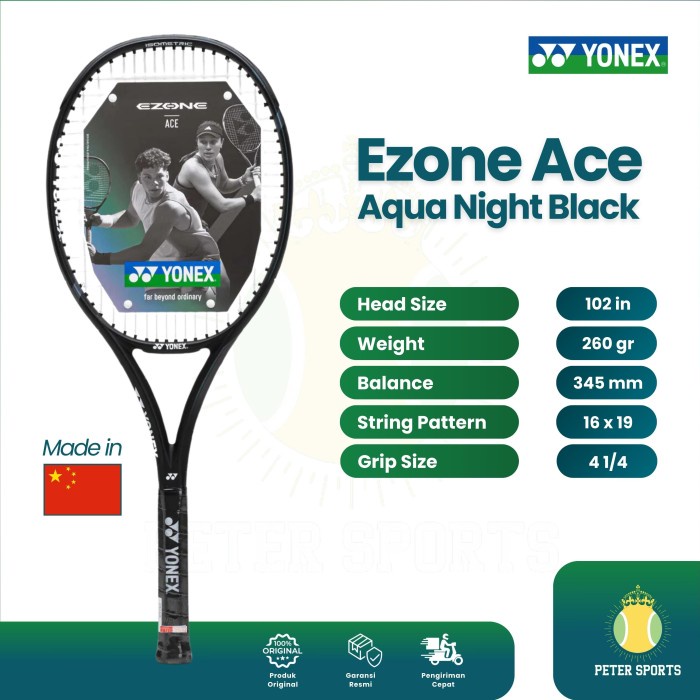 Yonex Ezone Ace Aqua Night Black - Raket Tenis Yonex Best Quality