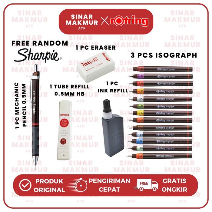 

College Set Rapido Isograph Eco Pack Rotring (Set) Kode 1237
