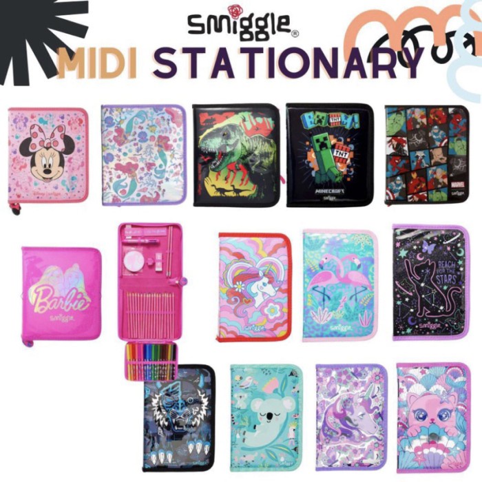 

SMIGGLE Midi Zip Kit Stationary Gift set 26101 Kode 522
