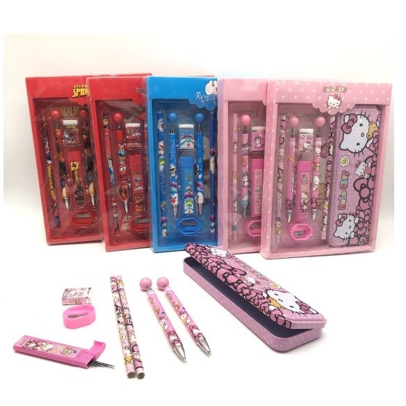 

paket alat tulis sekolah karakter anak doraemon hello kitty spiderman Kode 1444
