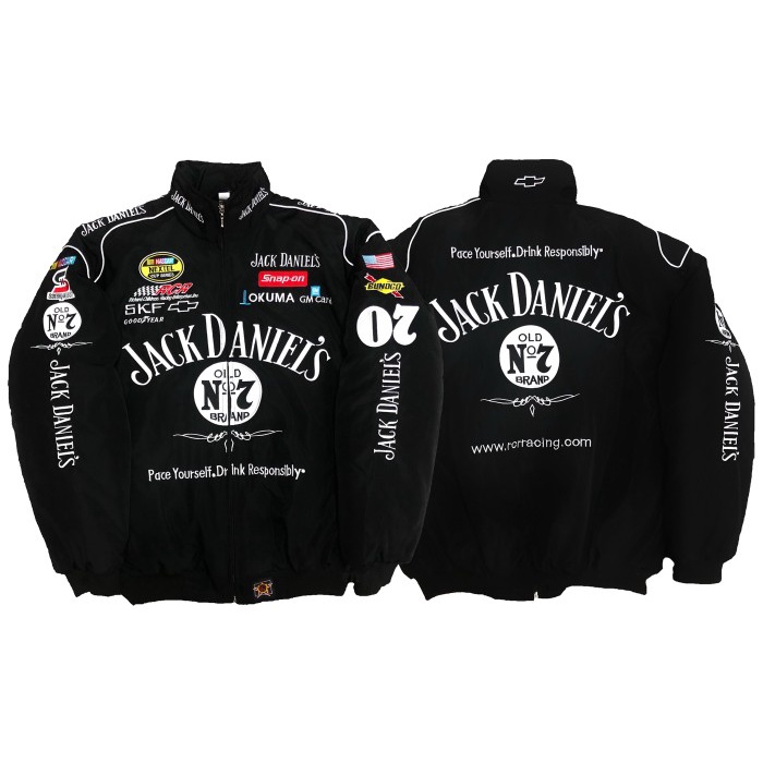 JAKET BOMBER NASCAR JACK DANIELS HITAM