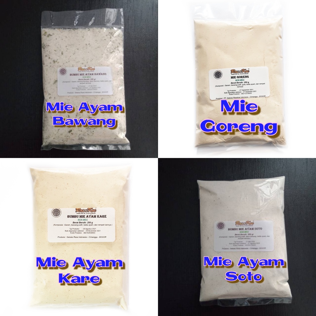 

HJE Bumbu Mie Non MSG Goreng Ayam Bawang Soto Kare 25gr Rasakoe bumbudapurbintang bisa COD Indomie
