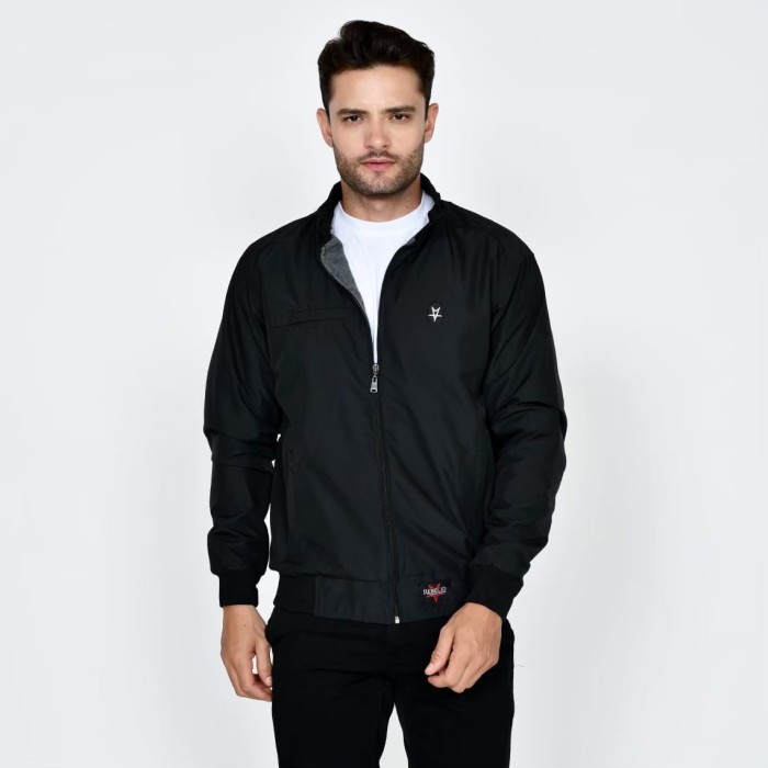 PREMIUM ORIGINAL REBEL ID BLACK JACKET TASLAN WATER PROOF/JAKET PRIA