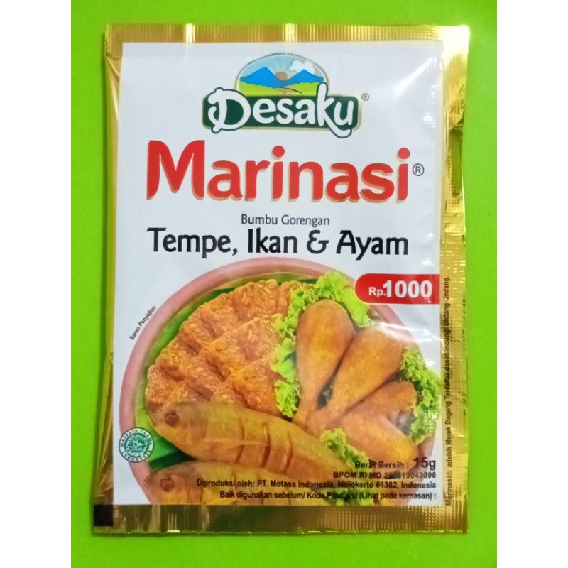 

HJE Desaku marinasi bumbu gorengan tempe ikan ayam