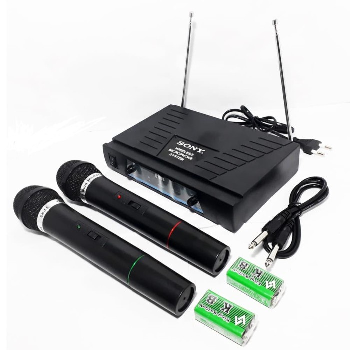 Mic Wireless Double Microphone/Mic Tanpa Kabel/Microphone Wireless
