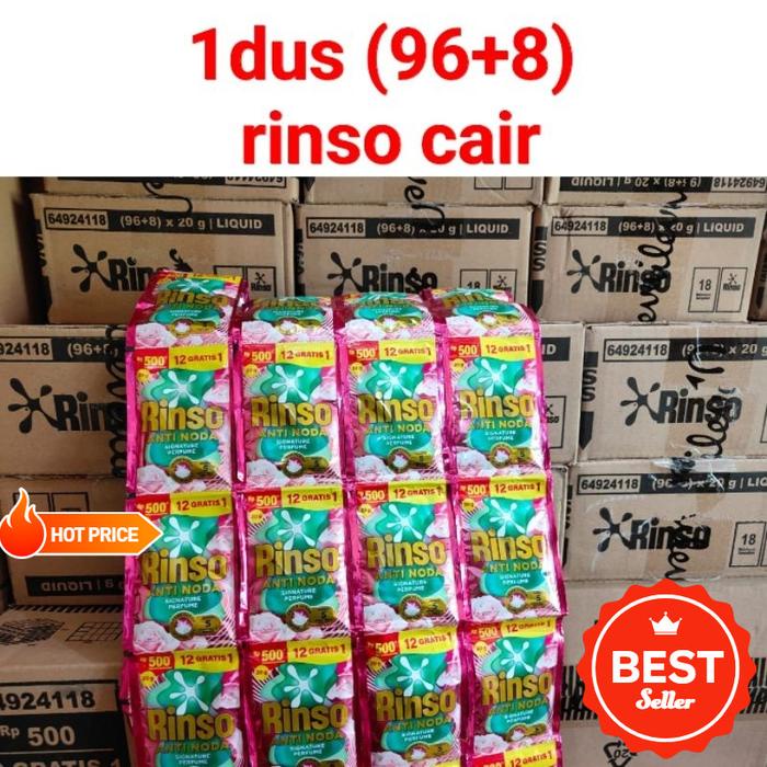 1 DUS Rinso Cair Renceng 20 ml isi 104 sachet Anti Noda + Molto