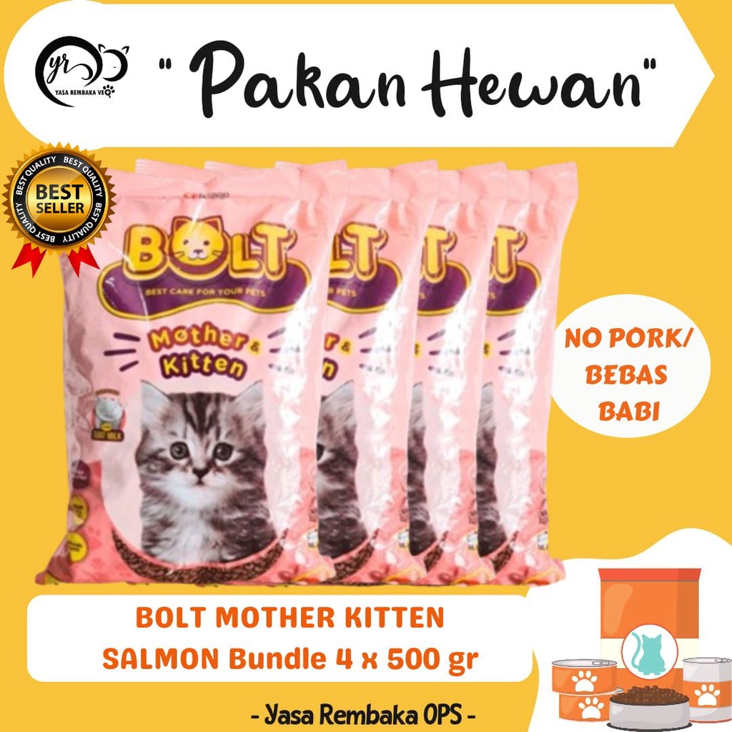 

BOLT MOTHER & KITTEN All Varian 500 gr - Makanan Kering Induk & Anak Kucing