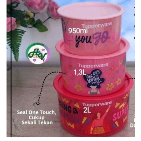 

Tupperware Power Canister 1pc Satuan toples plastik cantik wadah krupuk kue tempat kripik cemilan