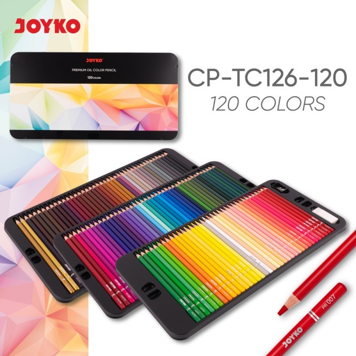 

Premium Oil Color Pencil Pensil Warna Joyko CP-TC126 - 120 Warna