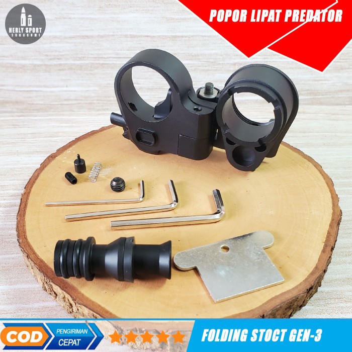 Adaftor Popor Lipat Folding Stock Engsel Lipat CNC Gen 3 Import