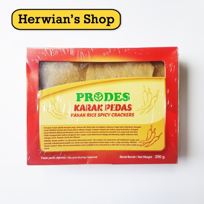 

Kerupuk Karak/Gendar/Beras 1 Dus (250G x 12) - Pedas