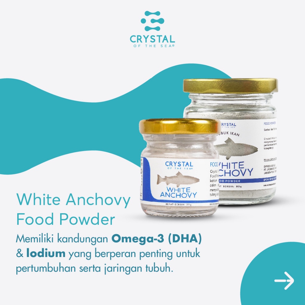 

HJE Crystal of the Sea White Anchovy Powder 20 gr Bubuk Teri Nasi Putih Bumbu Kaldu MPASI