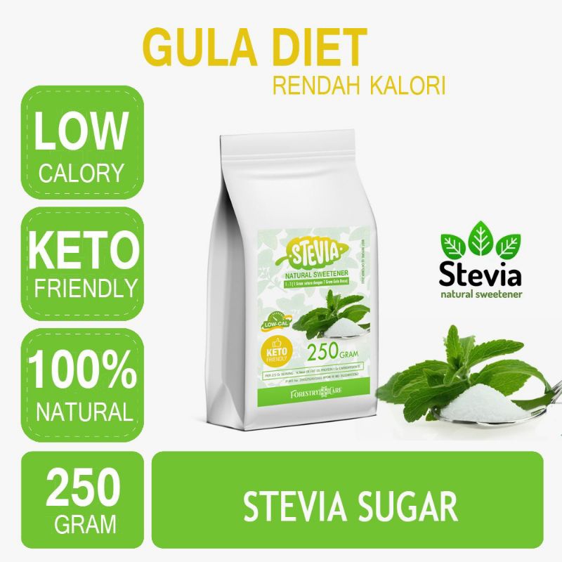 

HJE Stevia Sugar Powder Gula Stevia Bubuk Halus Kemasan 250 gram