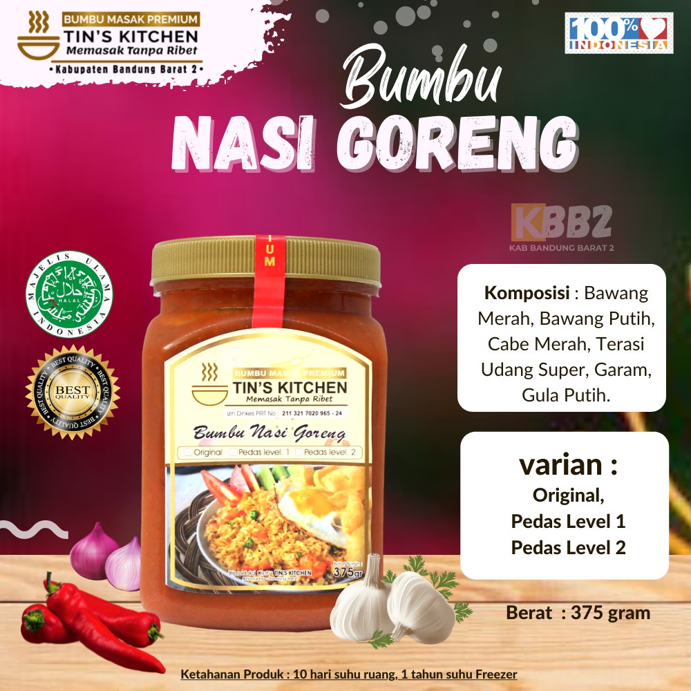 

HJE Bumbu Nasi Goreng Instan Homemade Low MSG Tanpa tambahan pengawet Multifungsi Serbaguna Tongseng