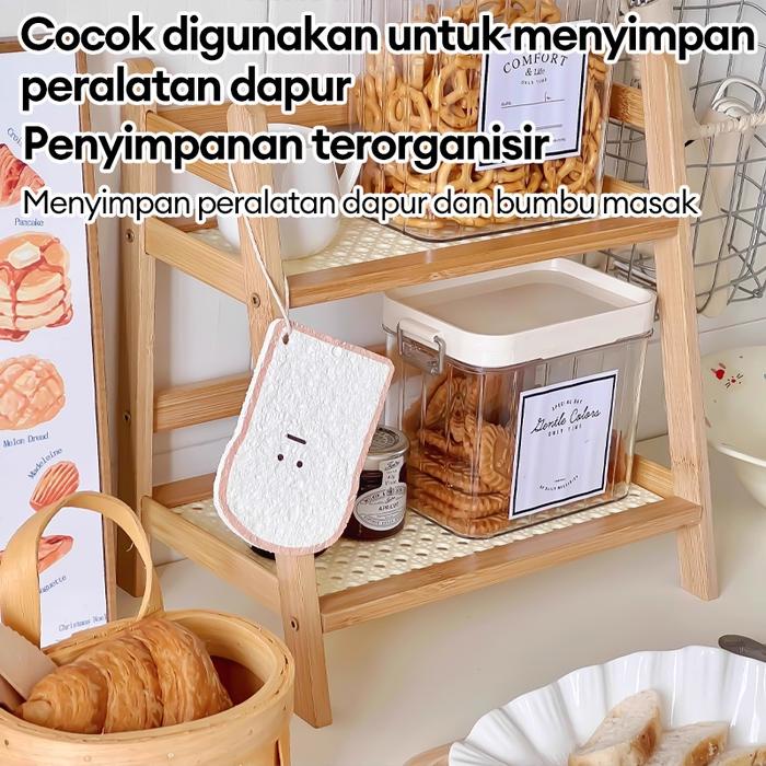 SALE TERHOTT RAK BUMBU DAPUR KAYU RAK MEJA RAK DAPUR SERBAGUNA RAK CANGKIR RAK BOTOL BUMBU RAK