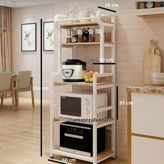 TERPERCAYA Rak serbaguna / rak dapur / rak besi / rak kayu 5susun