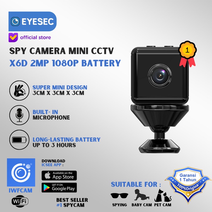 Product Kekinian Eyesec Spy Cam Cctv Mini 1080P Kamera Cctv Indoor Wifi