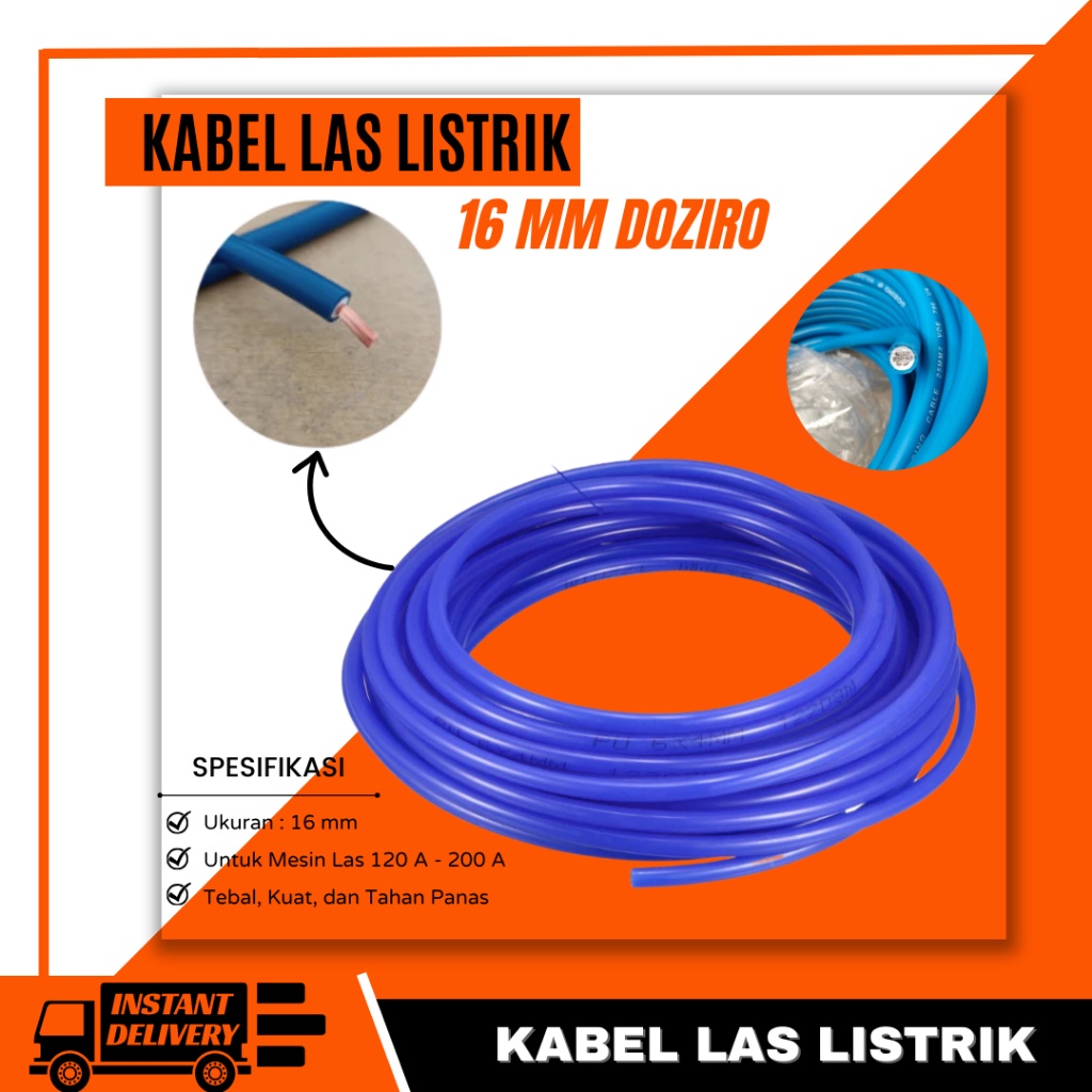 Diskon Kabel Las Listrik 16mm Meteran Welding Cable 16 mm DOZIRO PRESCOTT Kabel Las Full Tembaga