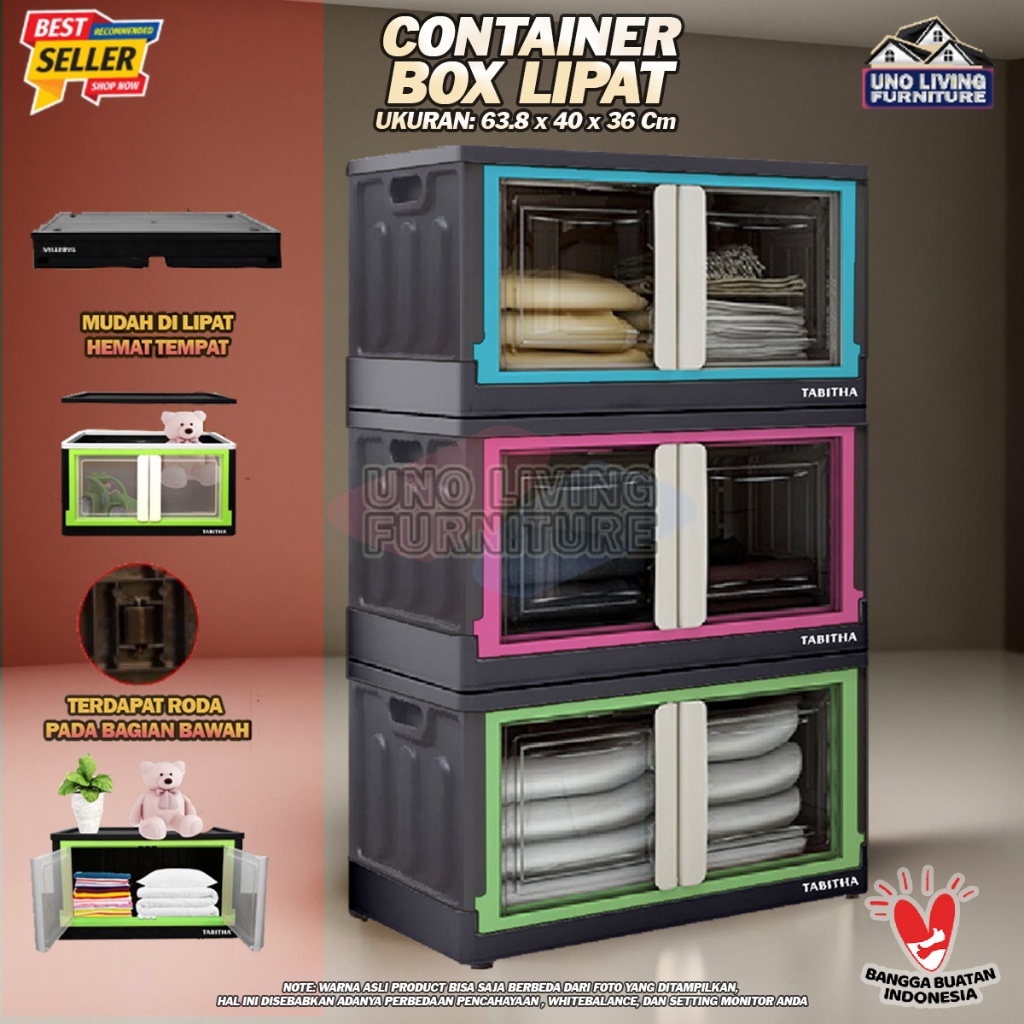 DISKON CONTAINER BOX LIPAT LEMARI LIPAT PLASTIK TABITHA JUMBO CONTAINER BOX TABITHA MPFC JUMBO 60