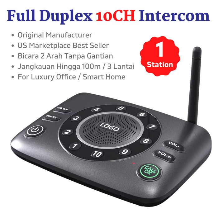 10CH Ultimate Full Duplex Wireless Intercom Alt DECT IP Phone PABX
