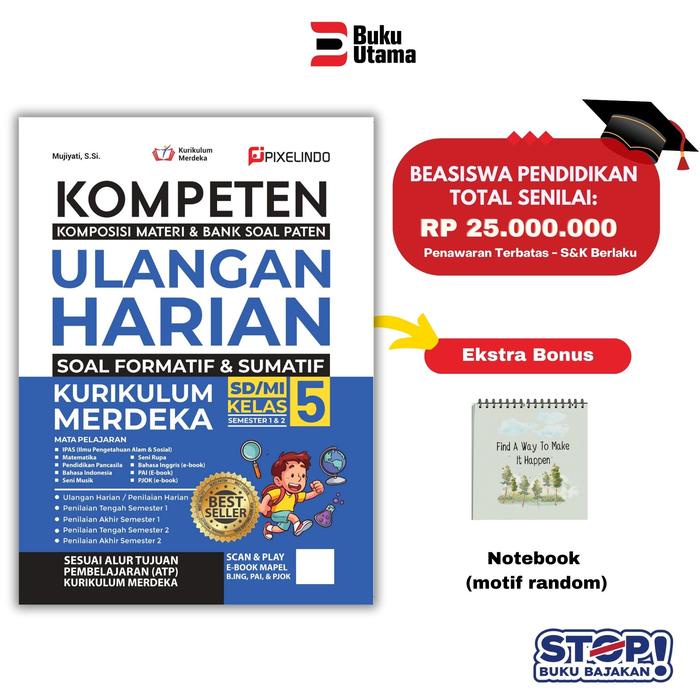 

[Hendra Brudy Choice] Buku Kompeten Ulangan Harian Kurikulum Merdeka Sd (Kelas 1,2,3,4,5,6) Soft