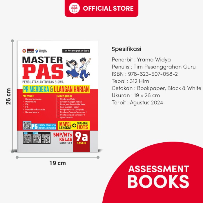 

Yrama Widya - Buku Master Pas Pr Dan Ulangan Harian Smp/Mts Kelas 9A (Buku Soal Kurikulum Merdeka)
