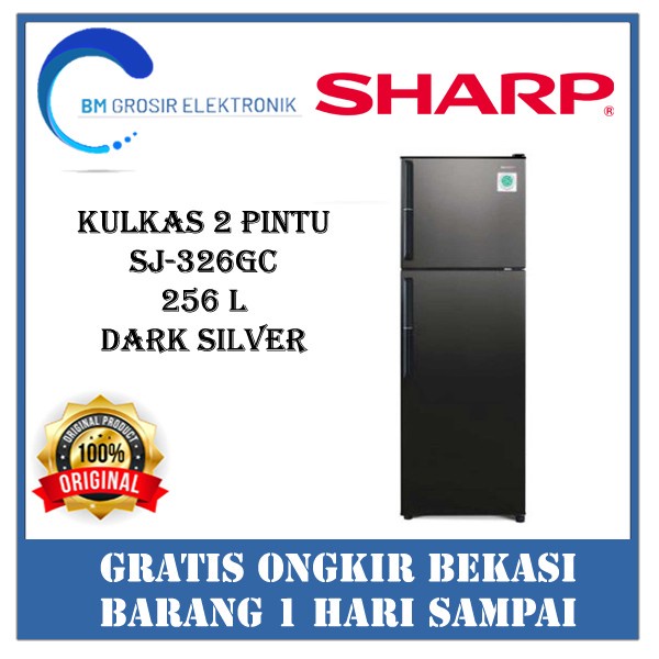 SHARP KULKAS 2 PINTU SJ 326 GC / SJ-326GC / 256 LITER / 256L