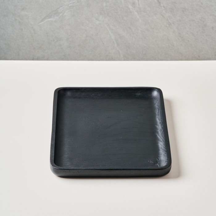 

[tmr] - Skandif Black Valet Tray Premium Teak Wood Desk Organizer Kayu Jati