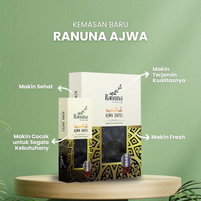 

Kurma Ajwa Ranuna 1 Kg Premium Fresh Stok Baru
