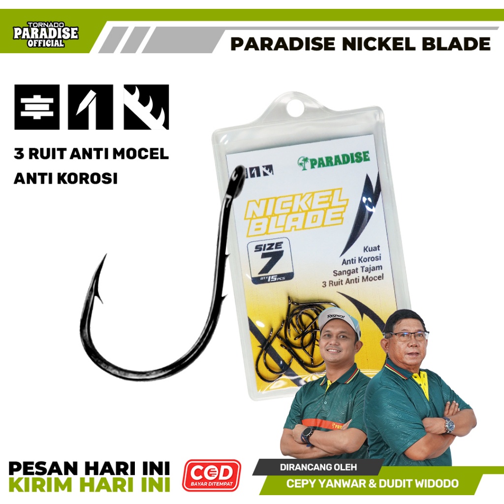 Tornado Kail Paradise Nickel Blade Tajam 3 Ruit Anti Mocel Anti Korosi
