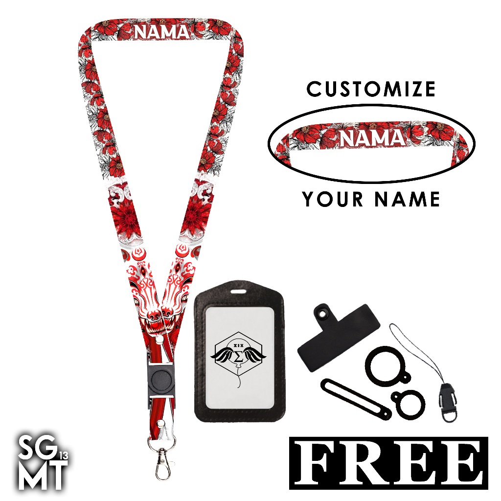 

iK! BISA SATUAN Lanyard Custom Nama Printing Full 2 Sisi Ukuran 2cm Satuan Murah Bisa Request Nama