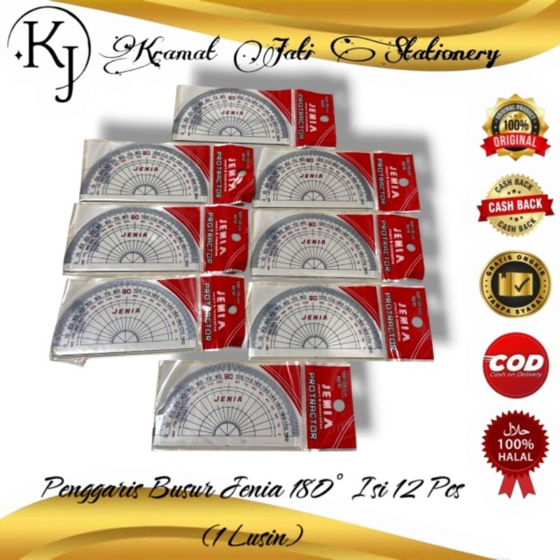 

iK! Penggaris Busur Jenia 180 Isi 12 Pcs (1 Lusin)