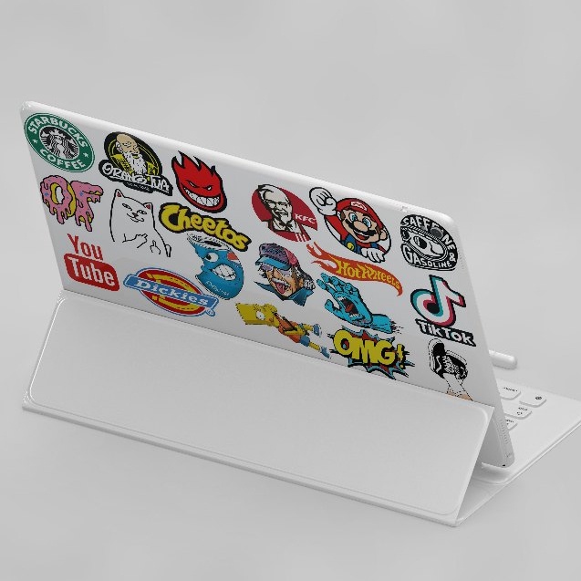

IK! Stiker pack Aesthetic Colored Logo Sticker Tumbler helm Laptop Hp