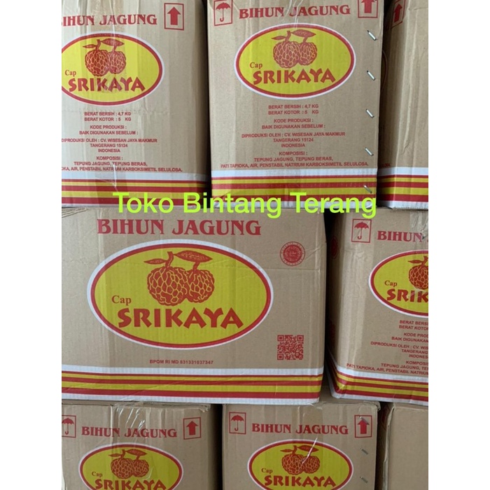 

Ready Bihun Jagung Cap Srikaya 1 Dus / Karton 5 Kg / 4,7 Kg