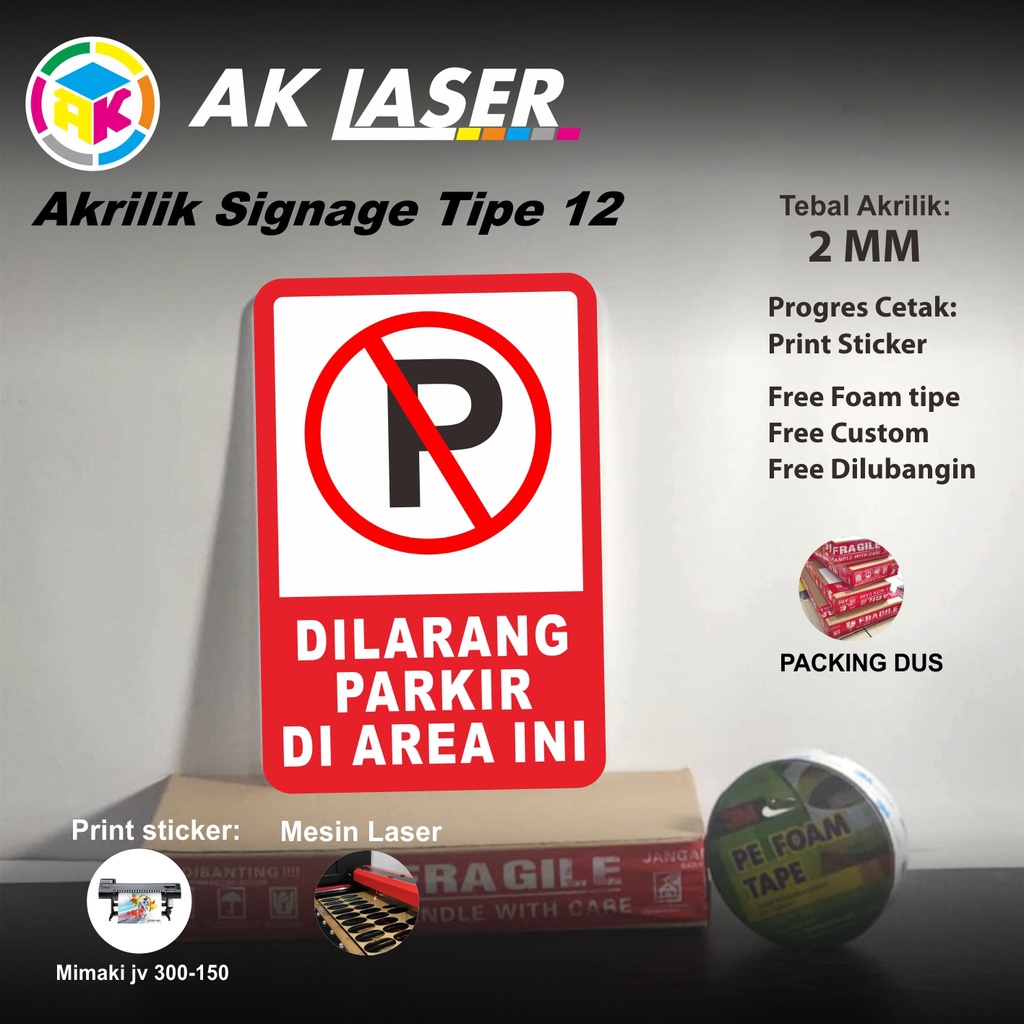 

iK! Akrilik Dilarang Parkir Tipe 12 Acrylic Dilarang Parkir custom akrilik sn