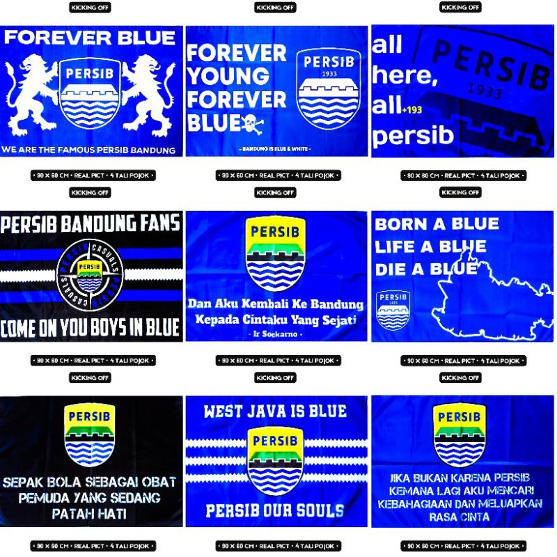 Bendera Persib Bandung Viking Bobotoh Northernwall Casuals Ultras