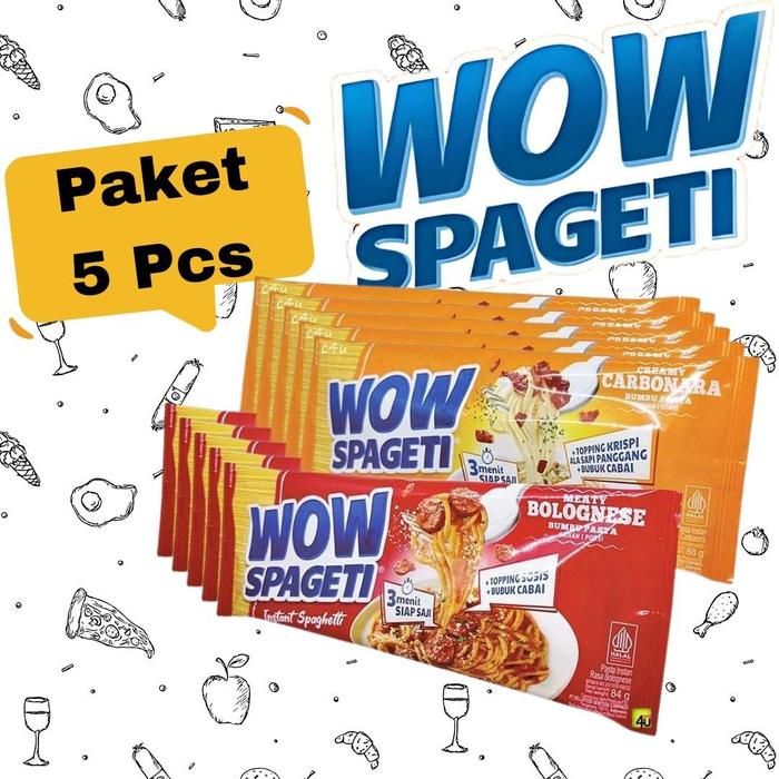 

Ready Wow Spageti Instan Spaghetti Isi 5 Pcs (Bisa Mix) Spaghettia Laresto
