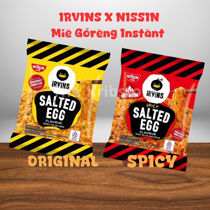 

Ready Irvins X Nissin Salted Egg Instant Noodles Mie Goreng Instan 113 Gr- Original & Spicy