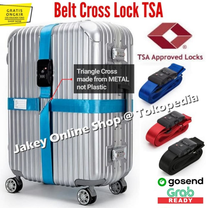 BELT CROSS LOCK TSA / PENGIKAT KOPER / SABUK TALI KOPER TSA CROSS LOCK ORIGINAL QUALITY