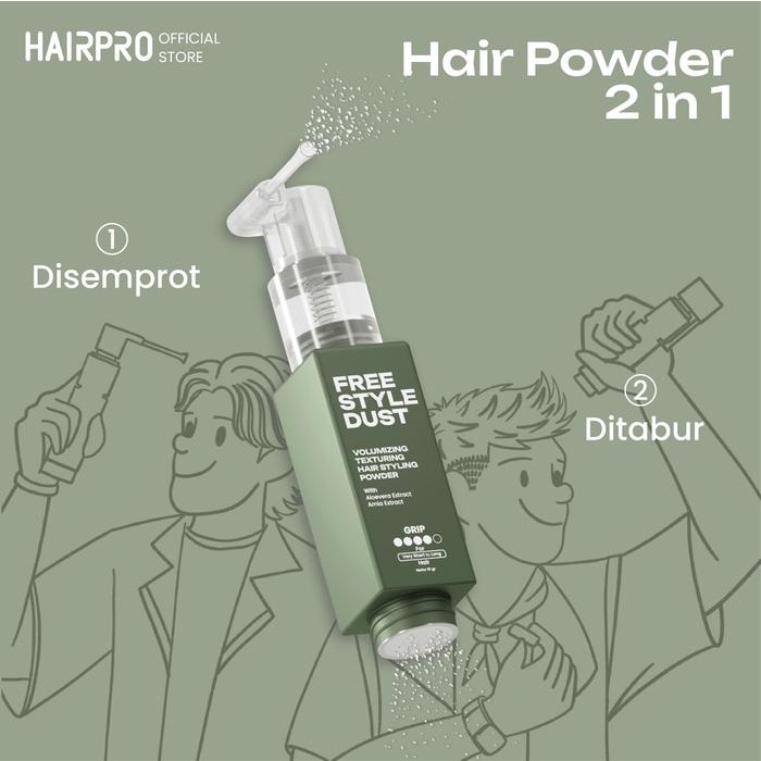 Hairpro Freestyle Dust Hairnerds Powder 2 In 1 - Hair Powder Styling & Volumizing Tabur Dan Spray